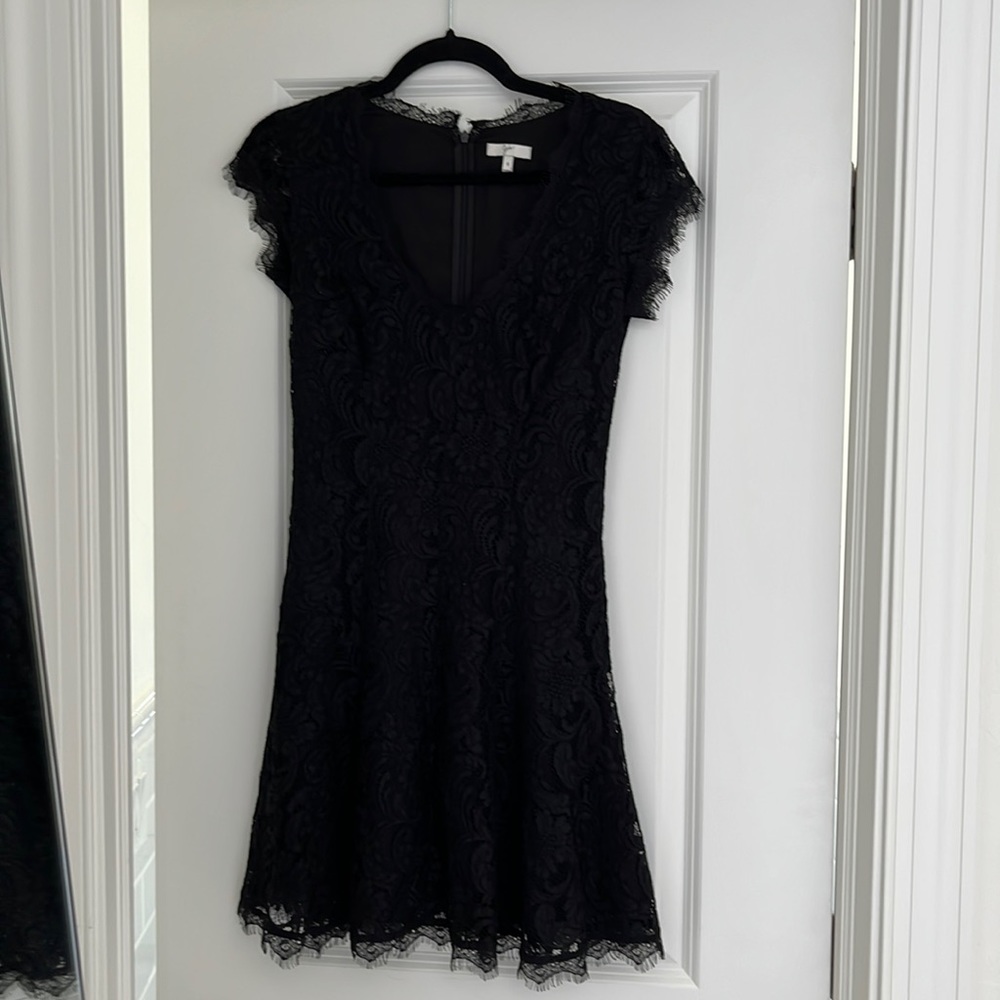 Joie Black Lace Pattern Mini Dress